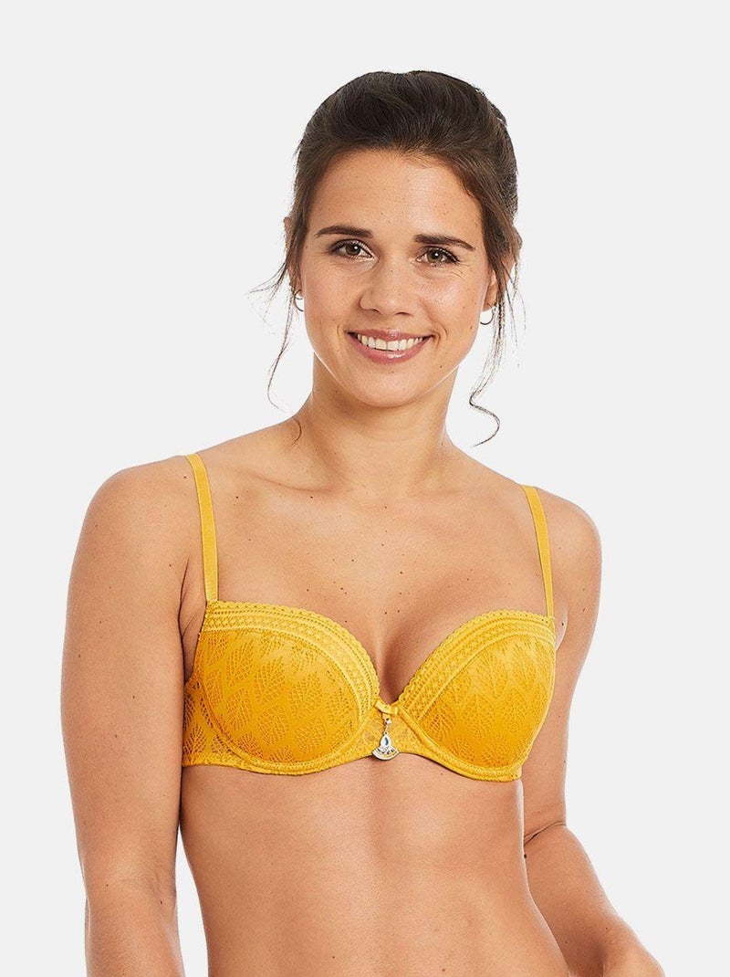 Soutien-gorge ampliforme coque moulée RUCHE - Pomm'Poire Jaune - Kiabi