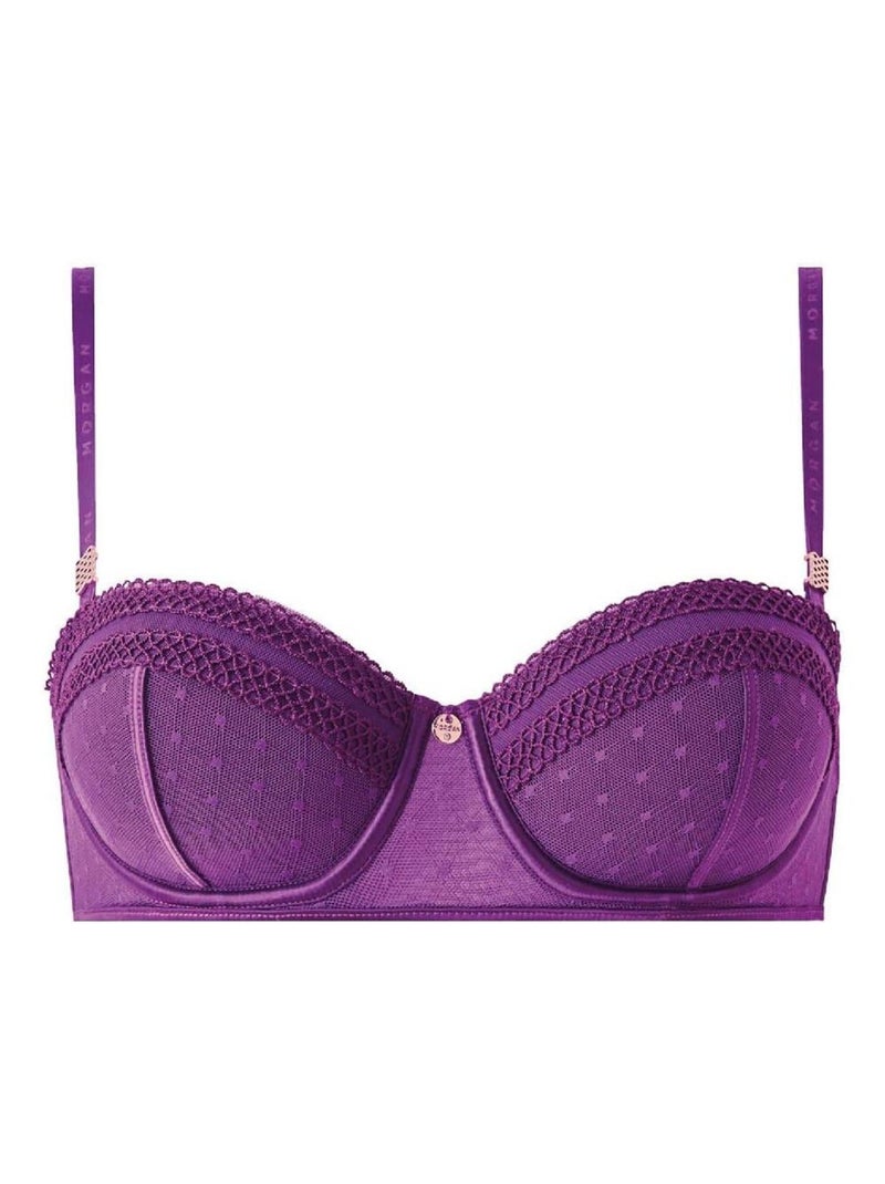 Soutien-gorge ampliforme coques moulées bandeau CLEO - Morgan Lingerie Violet - Kiabi