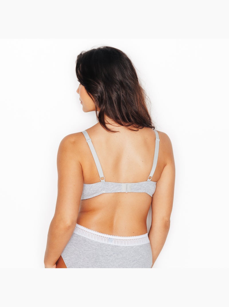 SOUTIEN-GORGE AMPLIFORME COTON - RougeGorge Lingerie Gris - Kiabi