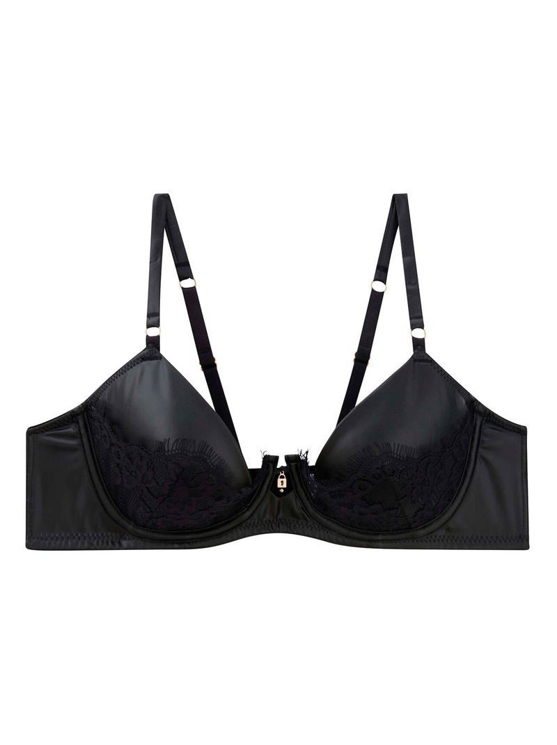 Soutien-gorge ampliforme CUIR - Pomm'Poire Noir - Kiabi