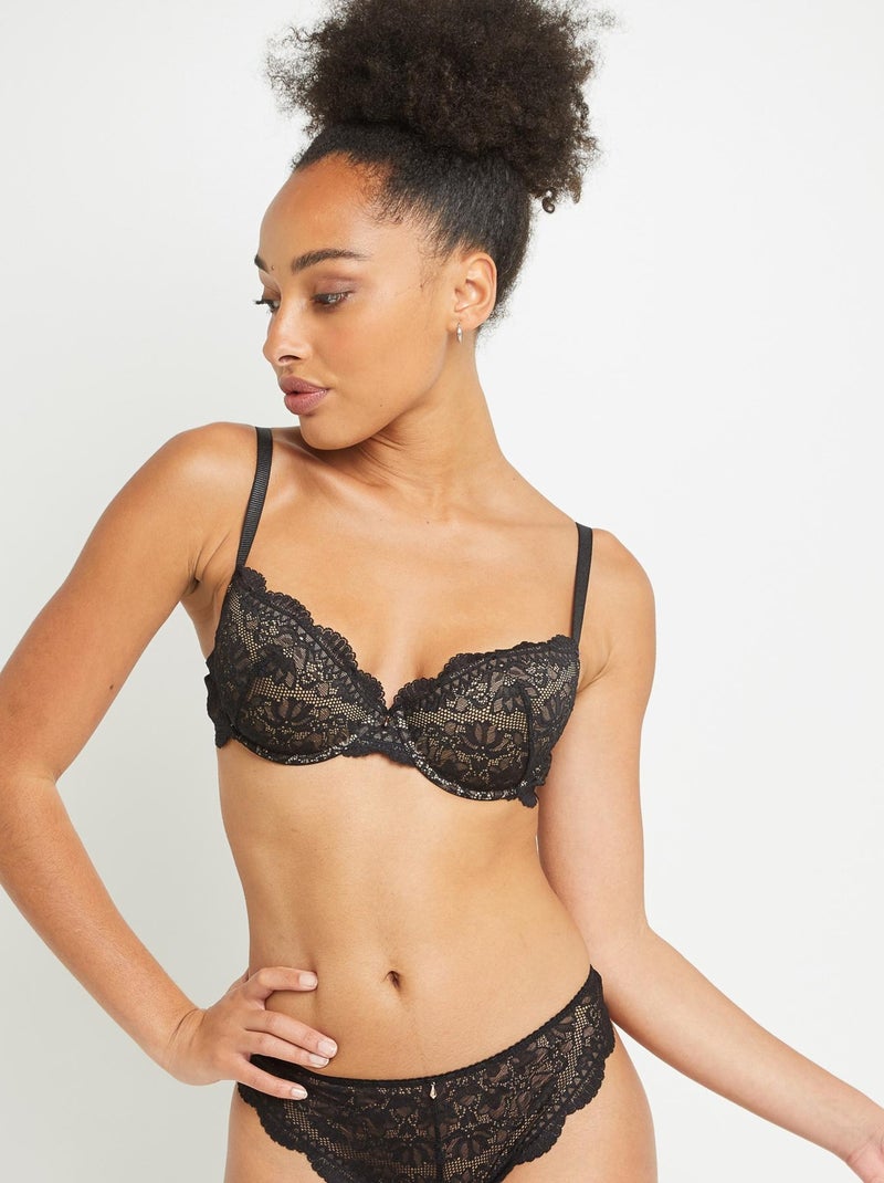 Soutien-gorge ampliforme dentelle Amelie - RougeGorge Lingerie Noir - Kiabi