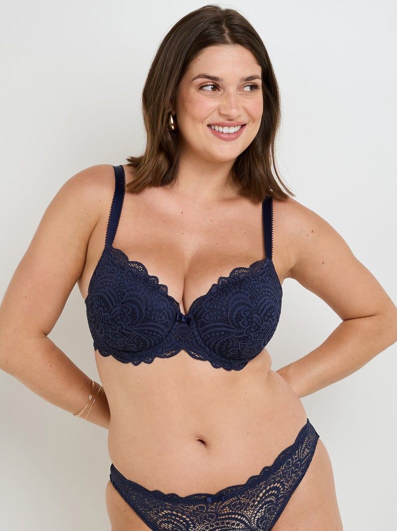 Soutien-gorge ampliforme dentelle Dentelle - RougeGorge Lingerie Bleu marine - Kiabi