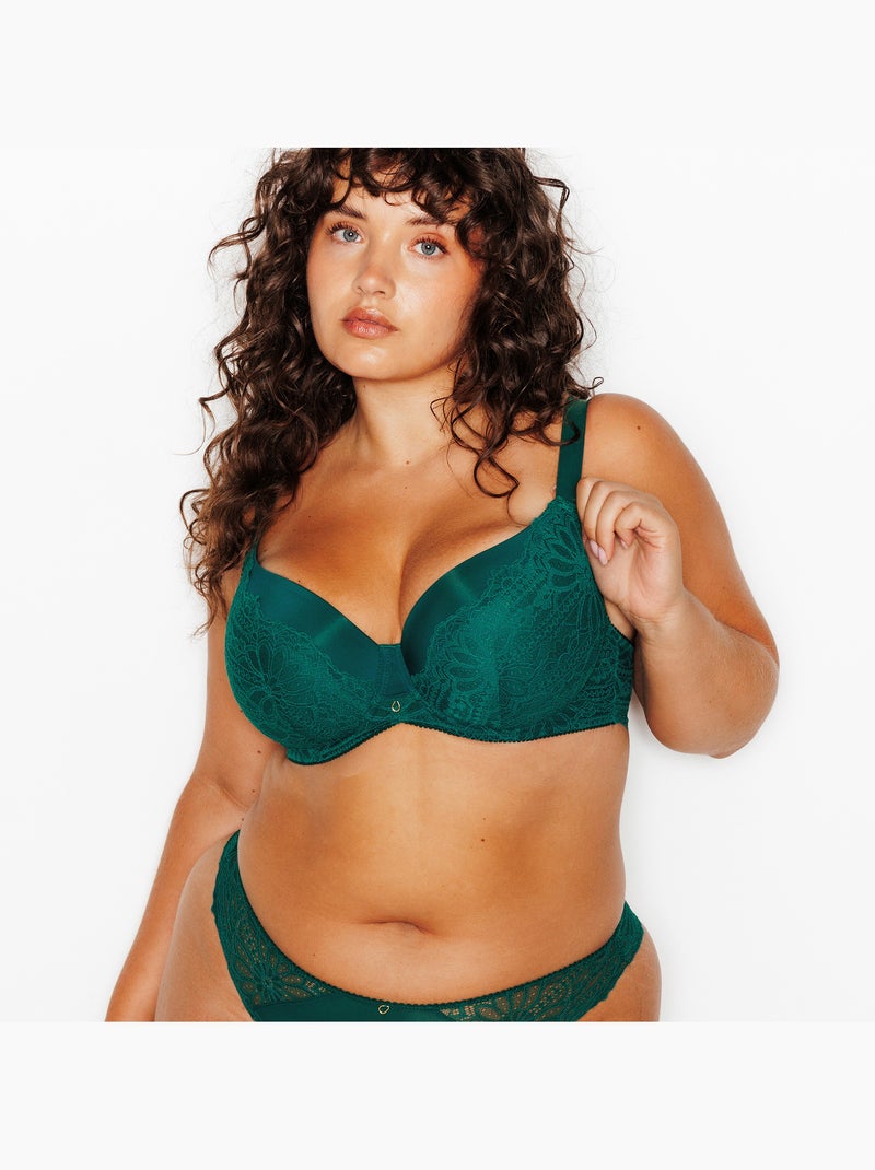 Soutien-gorge ampliforme dentelle jannel - rougegorge lingerie Vert foncé - Kiabi