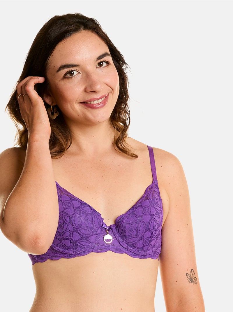 Soutien-gorge ampliforme EDITO - Pomm'Poire Violet - Kiabi