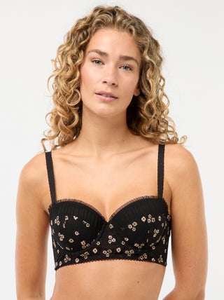Soutien-gorge ampliforme en tulle brodé