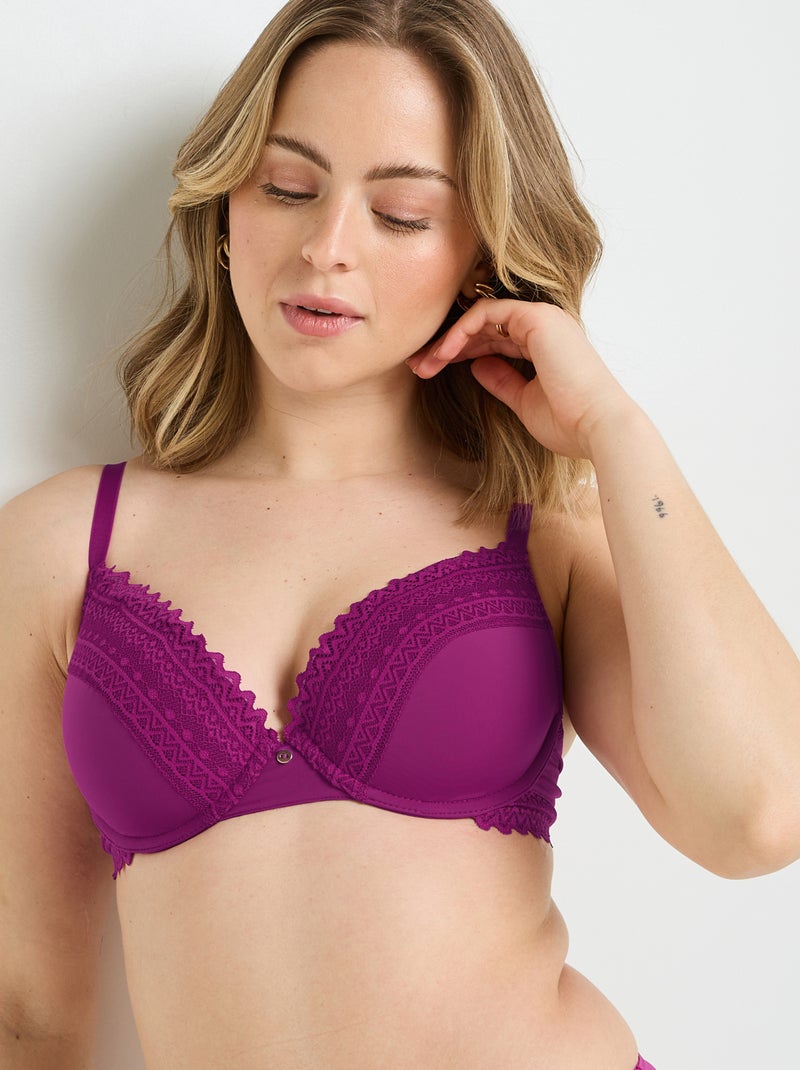 Soutien-gorge ampliforme microfibre Douce - RougeGorge Lingerie Violet - Kiabi