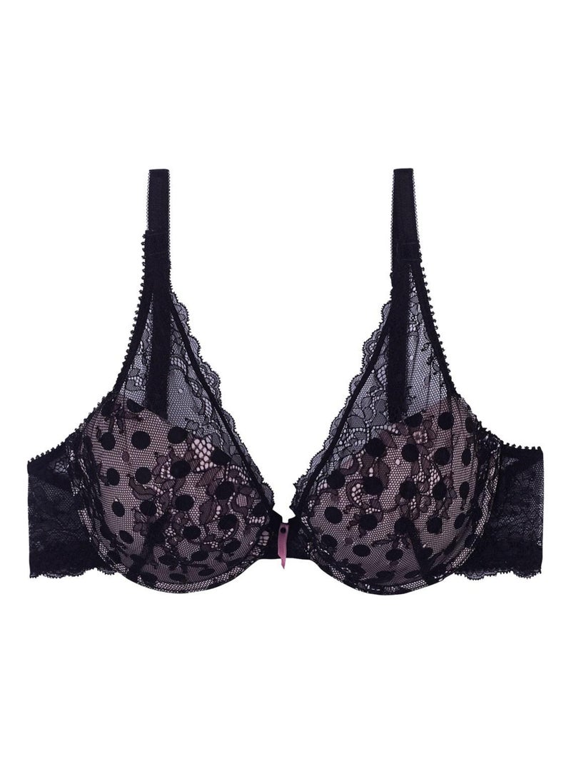 Soutien-gorge ampliforme push moulé BOUQUET - Pomm'Poire Noir - Kiabi