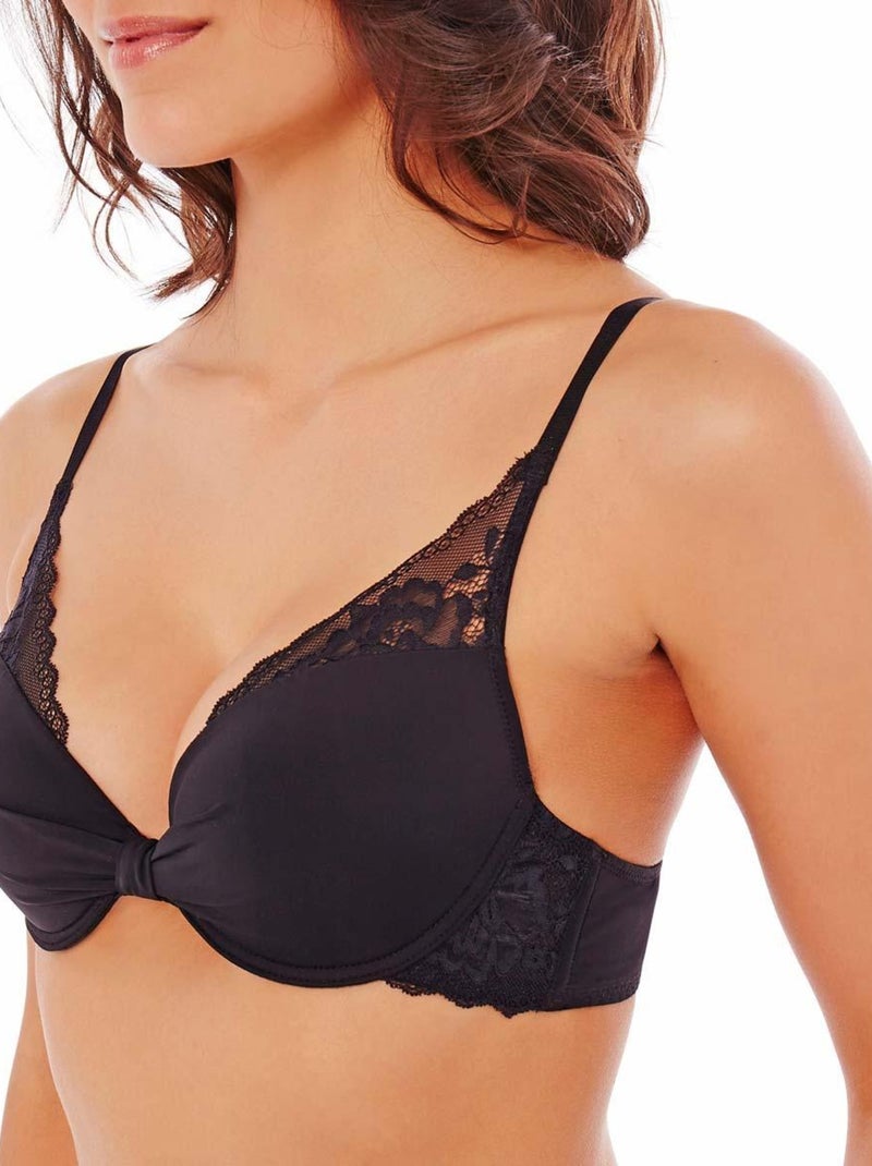 Soutien-gorge ampliforme push moulé UNIQUE - Pomm'Poire Noir - Kiabi