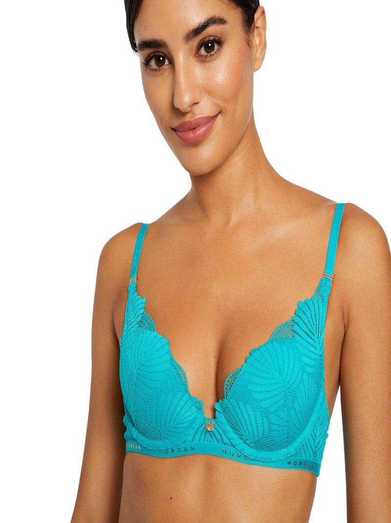 Soutien-gorge ampliforme ZOE DENTELLE - Morgan Lingerie Bleu - Kiabi