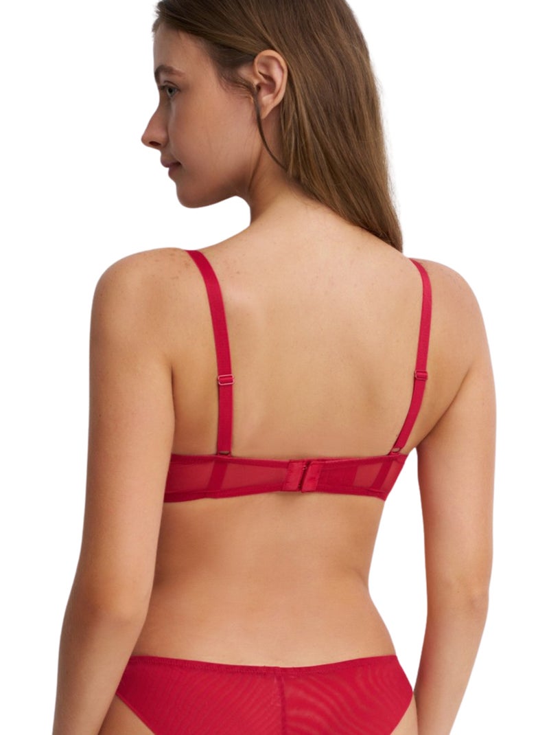Soutien-gorge armaturé balconnet lilium Rouge - Kiabi