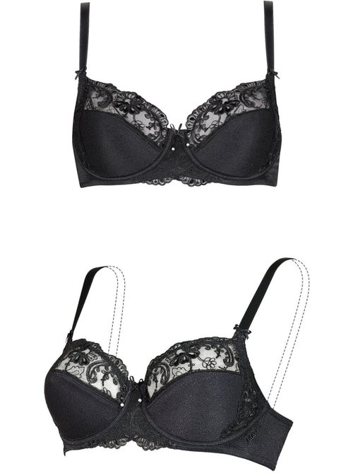Soutien-gorge armaturé Caroline noir B à E - Kiabi