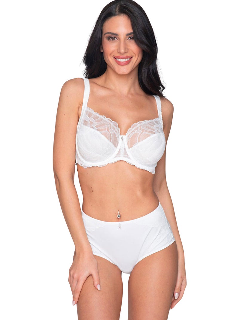 Soutien-gorge armaturé emboîtant MELODY MARIAGE Ecru - Kiabi