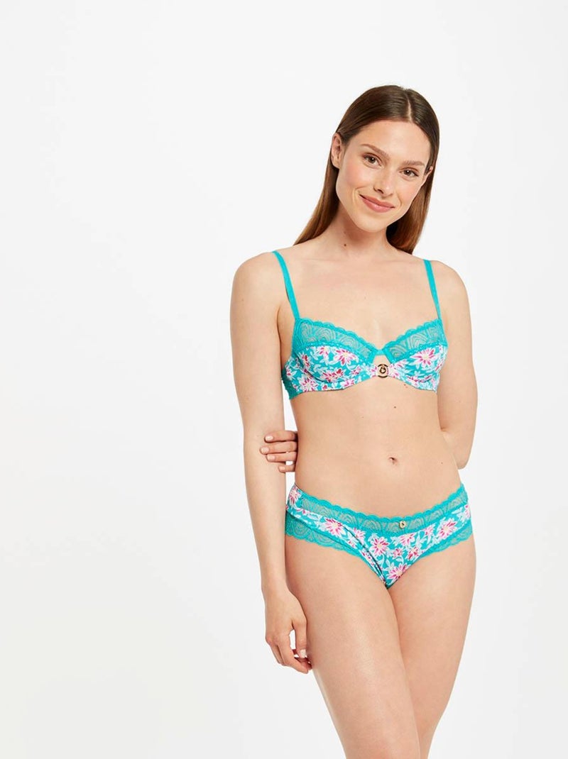 Soutien-gorge armature JUSTINE - Morgan Bleu turquoise - Kiabi
