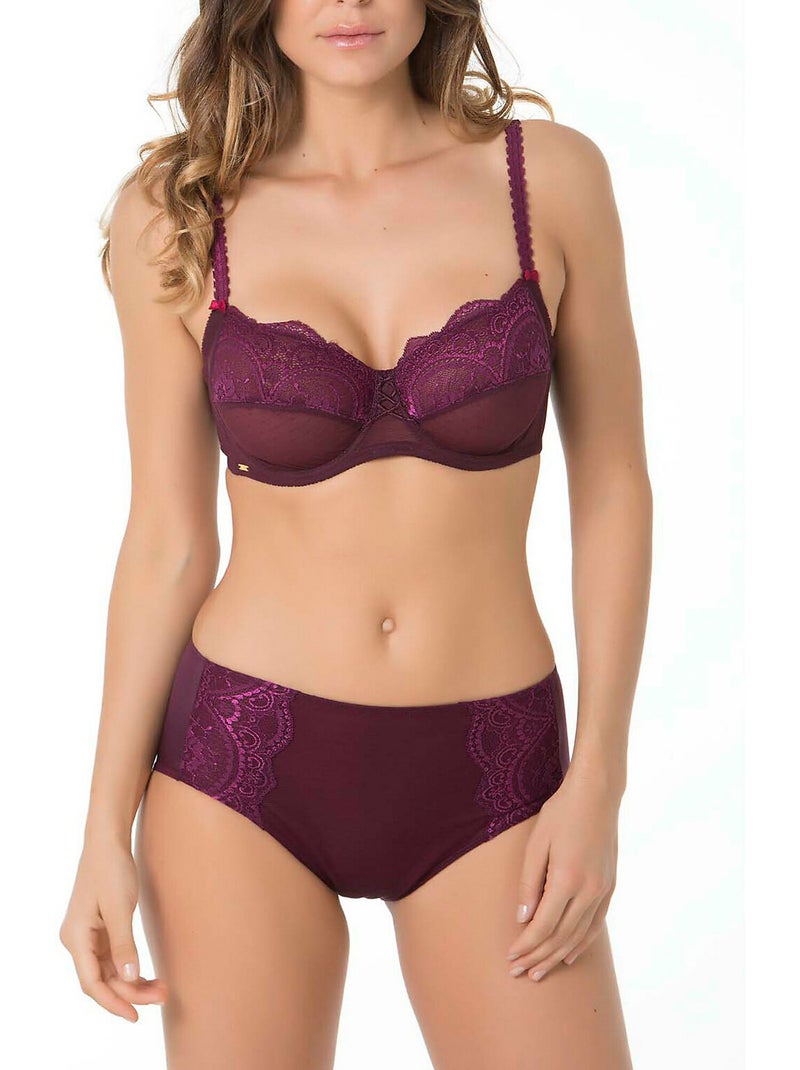 Soutien-gorge armaturé Lorena Violet prune - Kiabi