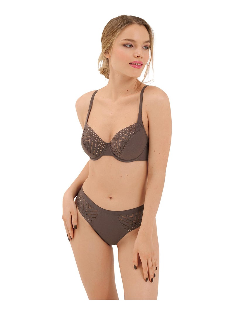 Soutien-gorge armaturé Maxine Marron chocolat - Kiabi