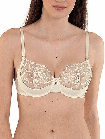 Womens Underwired Rhapsody Bra White Camille Lingerie Ladies Lace