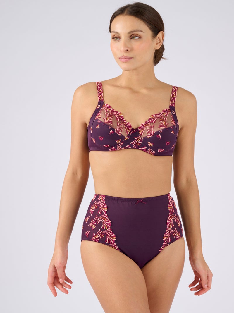 Soutien-gorge armatures brodé BELLA de Damart - Damart Violet - Kiabi