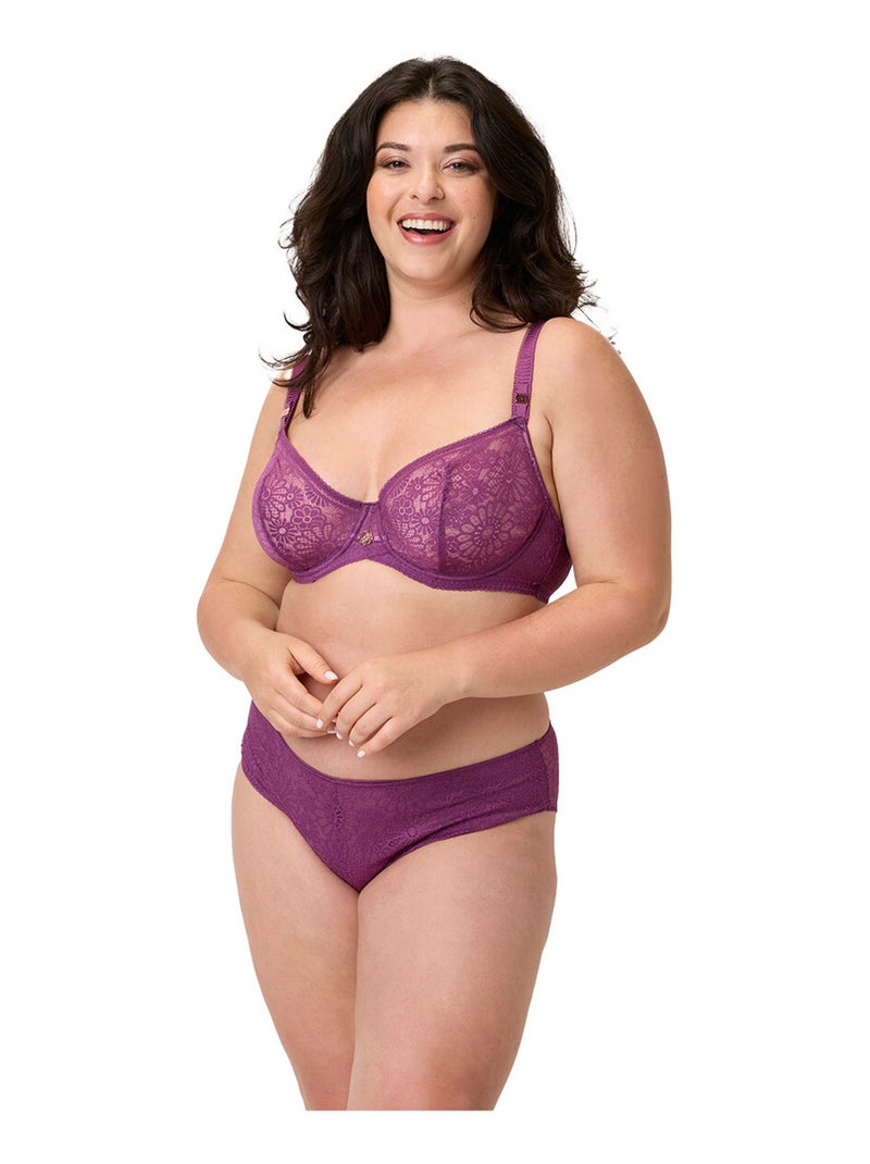 Soutien-gorge armatures grand maintien AZALEE - Brigitte Bardot Lingerie Violet - Kiabi