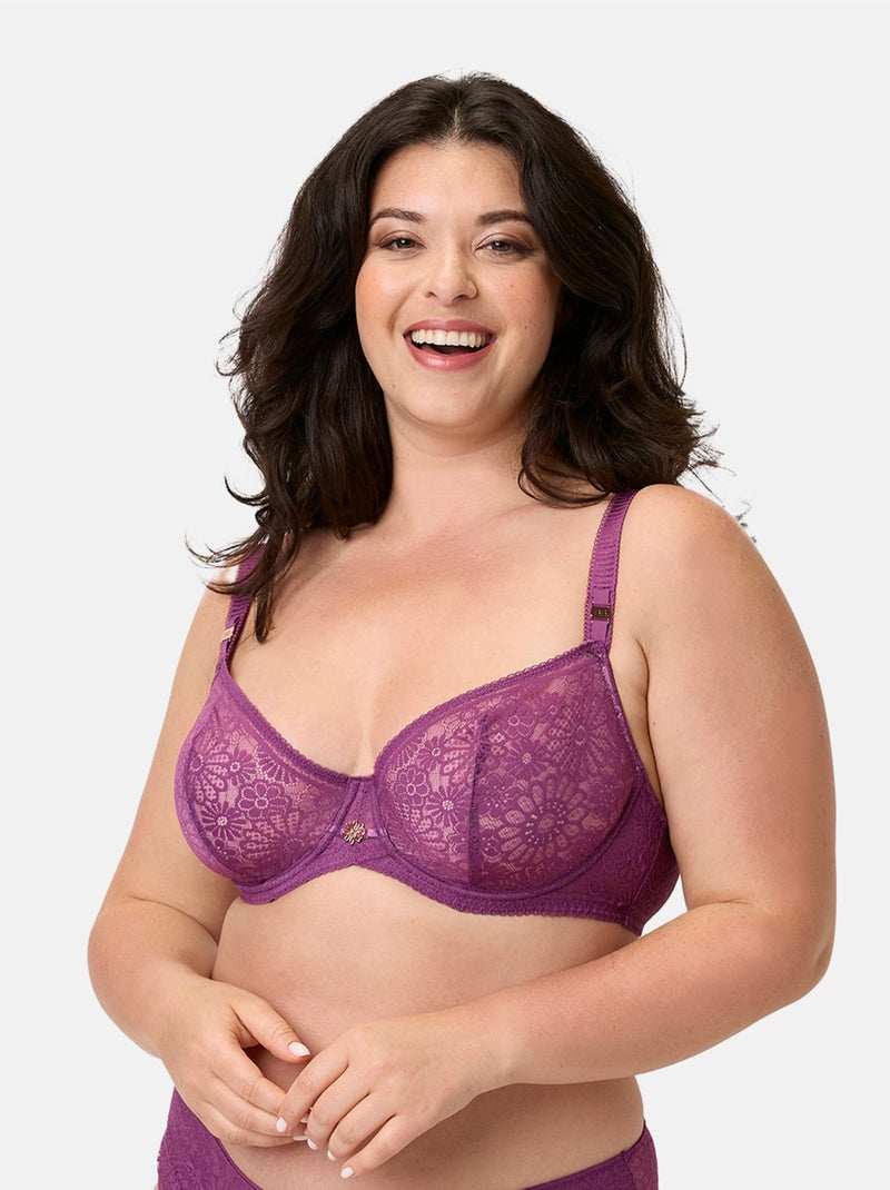Soutien-gorge armatures grand maintien AZALEE - Brigitte Bardot Lingerie Violet - Kiabi