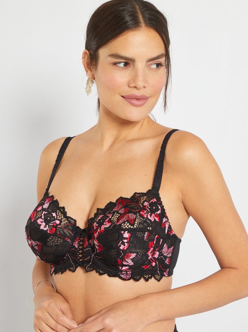 Soutien-gorge Arum Gala 'Sans Complexe' noir/rose - Kiabi
