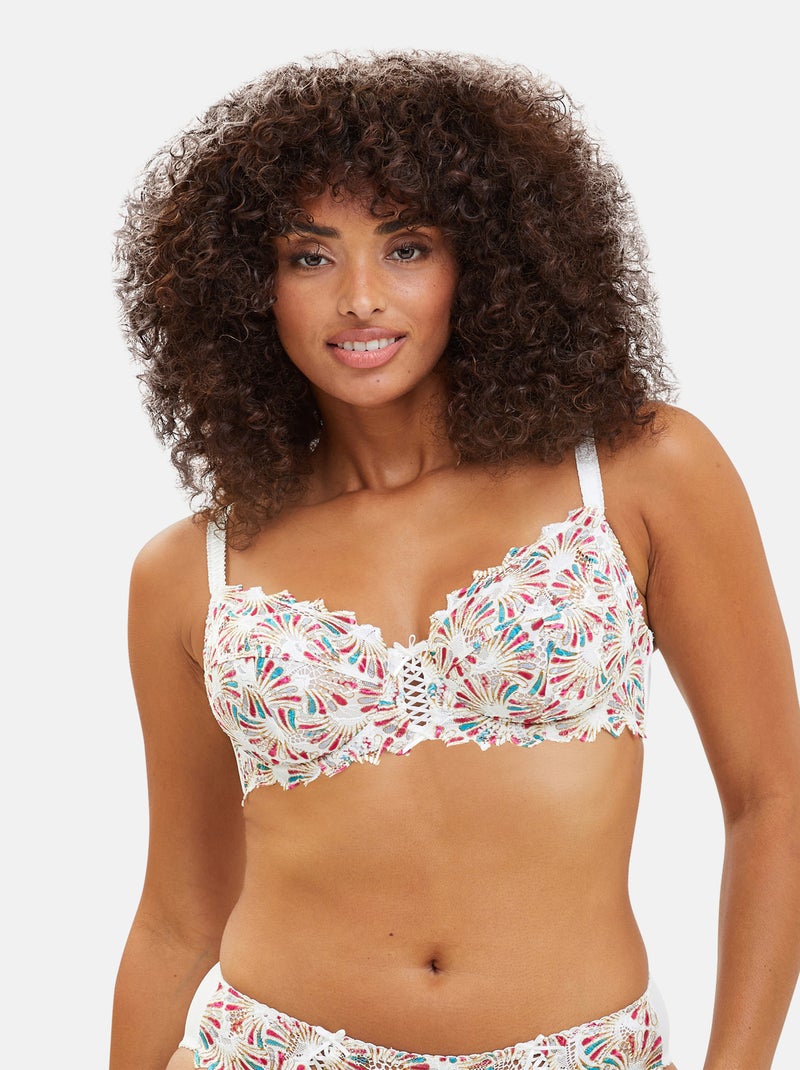Soutien-gorge Arum Mosaic Sans Complexe Blanc Rouge Bleu - Kiabi