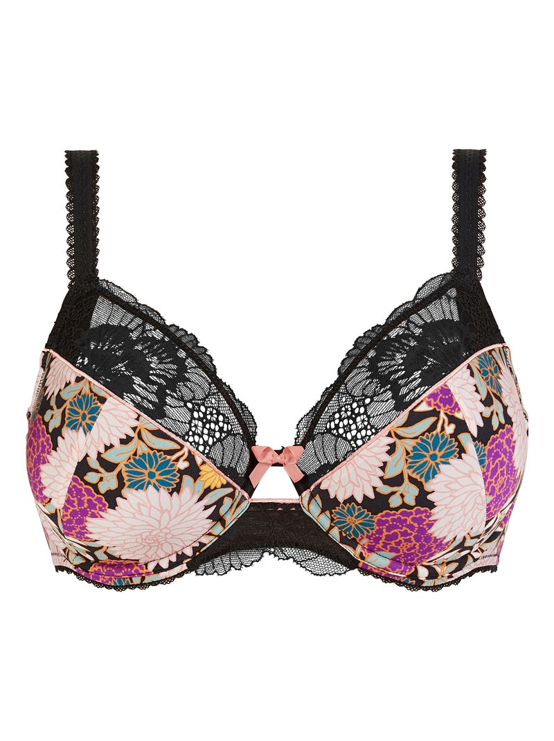 Soutien-gorge aurélie sans complexe lingerie Noir Rose - Kiabi