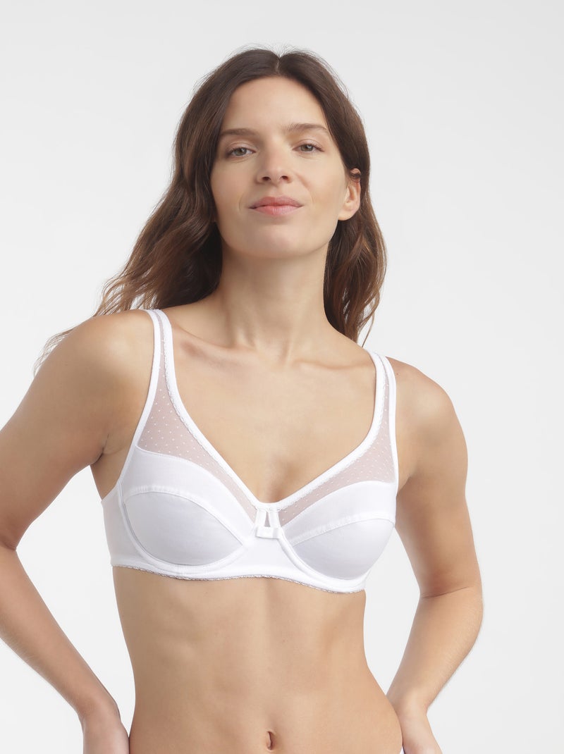 Soutien-gorge Avec Armatures Coton Bio Non Paddé Generous Blanc - Kiabi