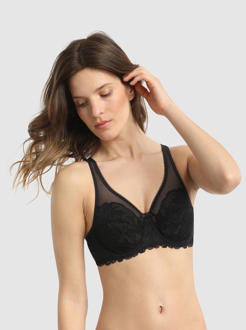 Soutien-gorge Avec Armatures En Dentelle Generous Essentiel Noir - Kiabi