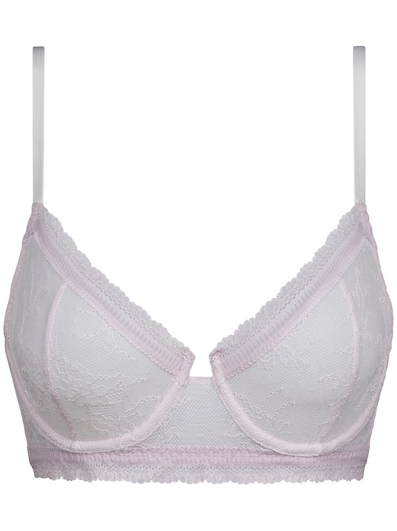 Soutien-gorge avec armatures en dentelle Romance Rose pâle - Kiabi