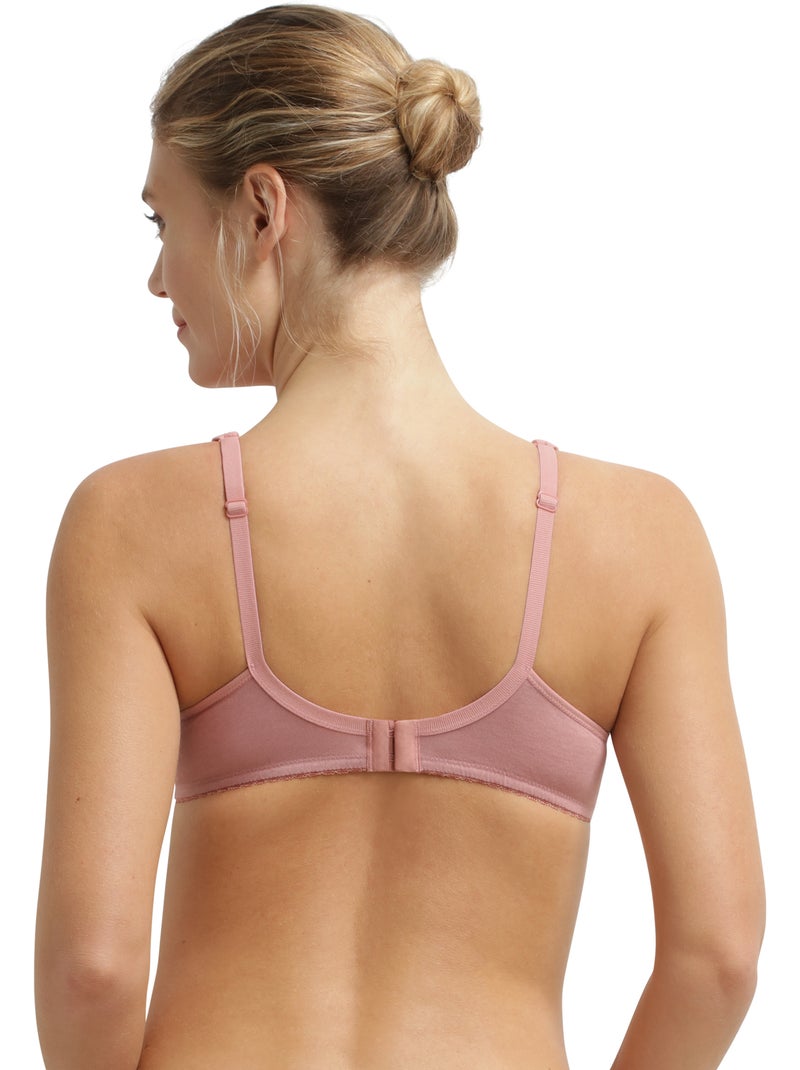 Soutien-gorge avec armatures non paddé Generous Coton Bio Rose pâle - Kiabi
