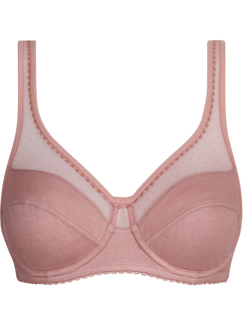 Soutien-gorge avec armatures non paddé Generous Coton Bio Rose pâle - Kiabi