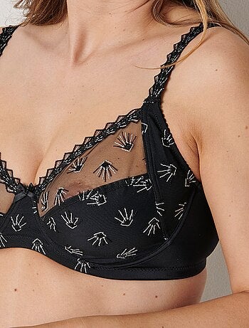 Soutien-gorge avec armatures tulle brodé