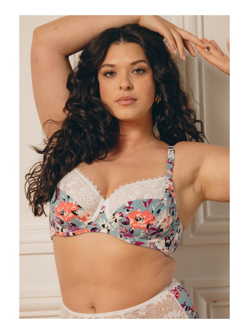 Soutien-gorge Badiane Bleu Multicolore Blanc - Kiabi