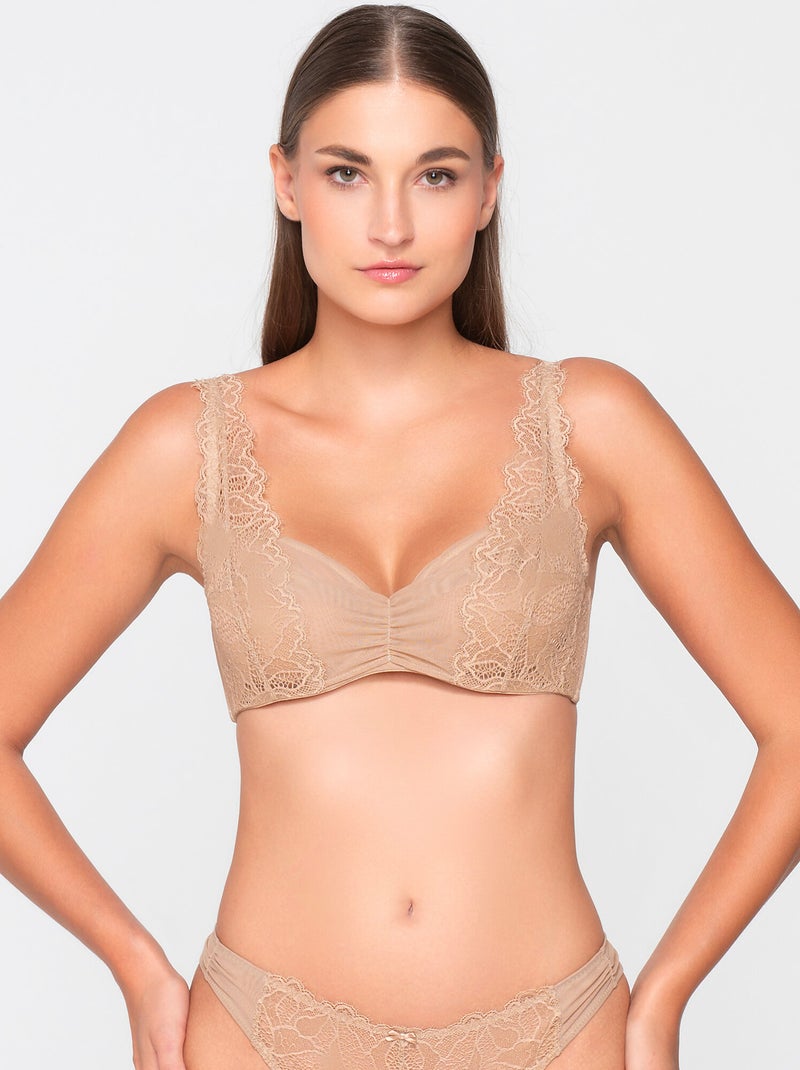 Soutien-gorge balconnet armaturé ORCHIDEA Beige - Kiabi