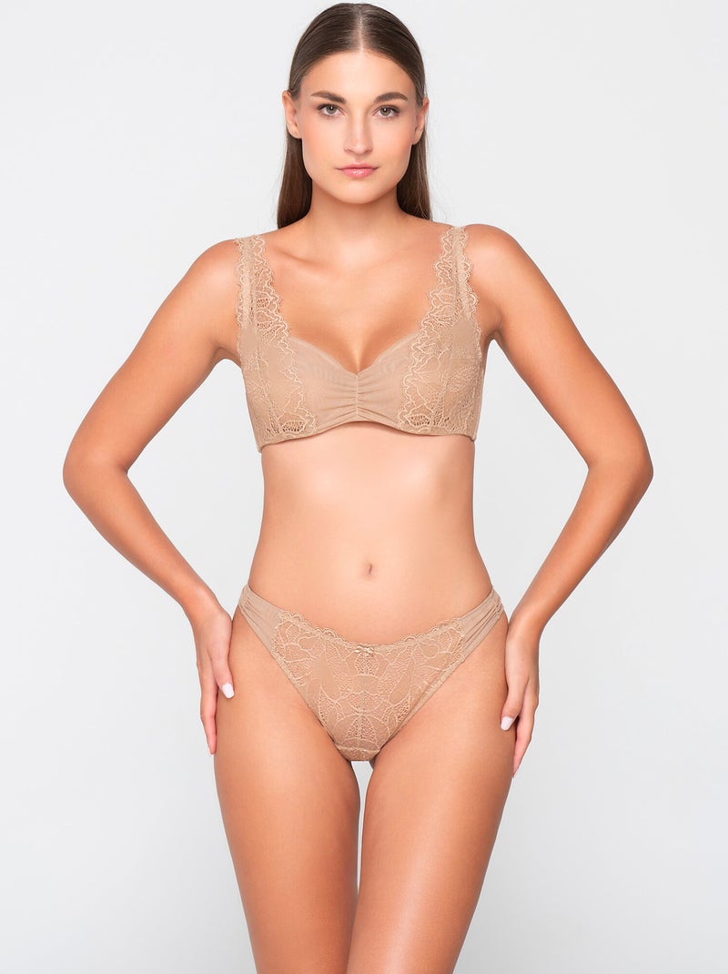 Soutien-gorge balconnet armaturé ORCHIDEA Beige - Kiabi