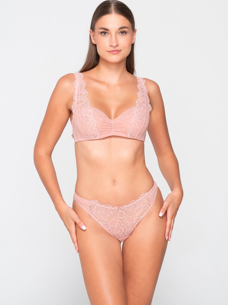 Soutien-gorge balconnet armaturé ORCHIDEA Rose - Kiabi