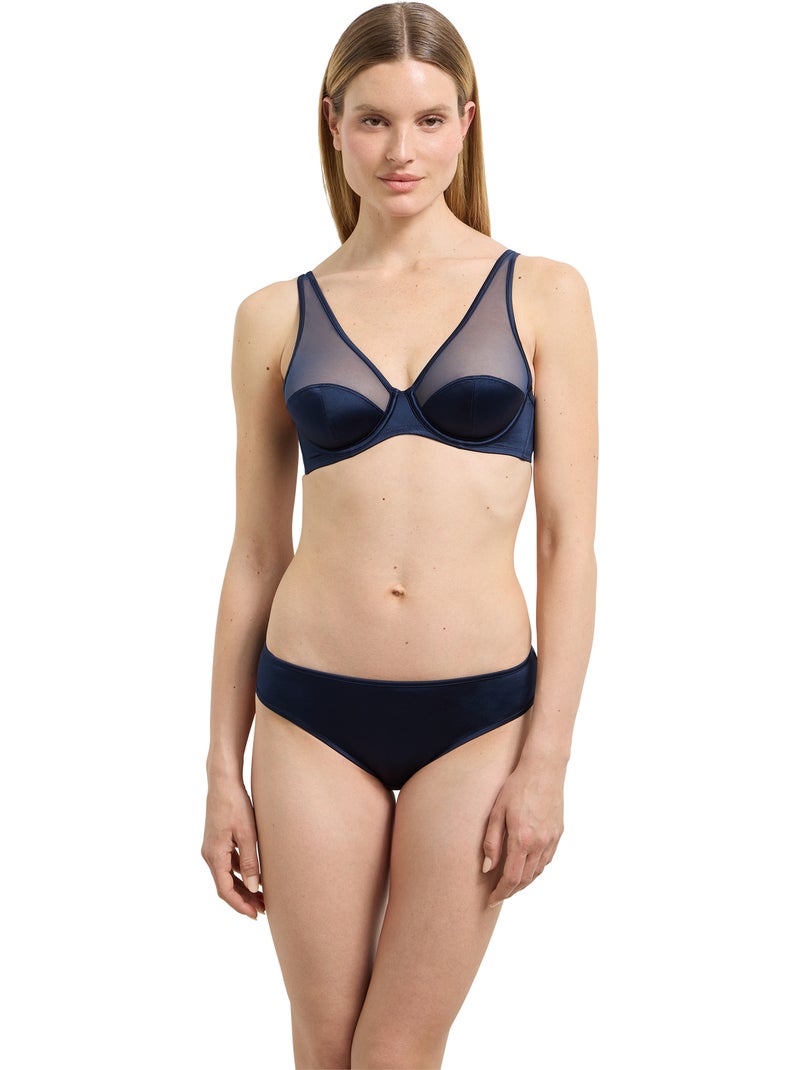 Soutien-gorge balconnet avec armatures Dim x Inès de la Fressange Bleu foncé - Kiabi