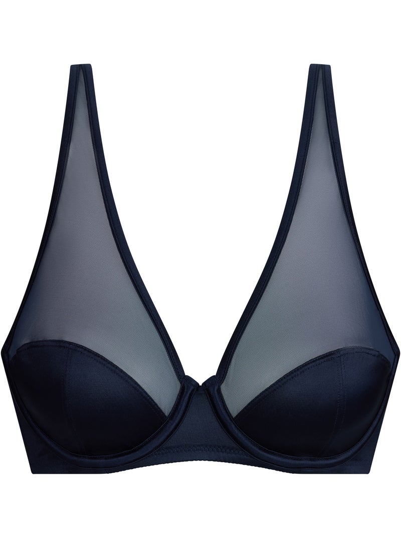 Soutien-gorge balconnet avec armatures Dim x Inès de la Fressange Bleu foncé - Kiabi