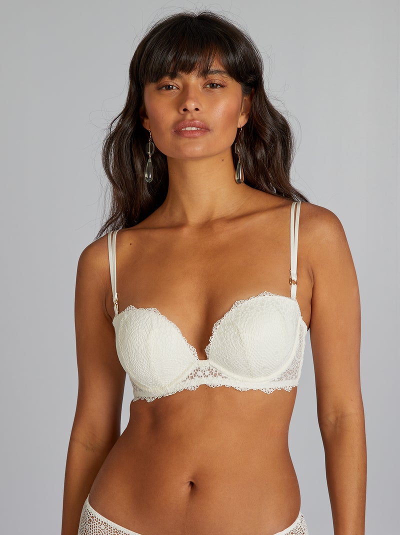 Soutien-gorge balconnet bretelles multi positions écru - Kiabi