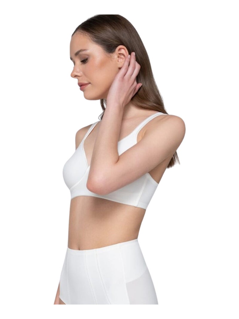 Soutien-gorge balconnet croisé sans armatures SECRET SENSE Ecru - Kiabi