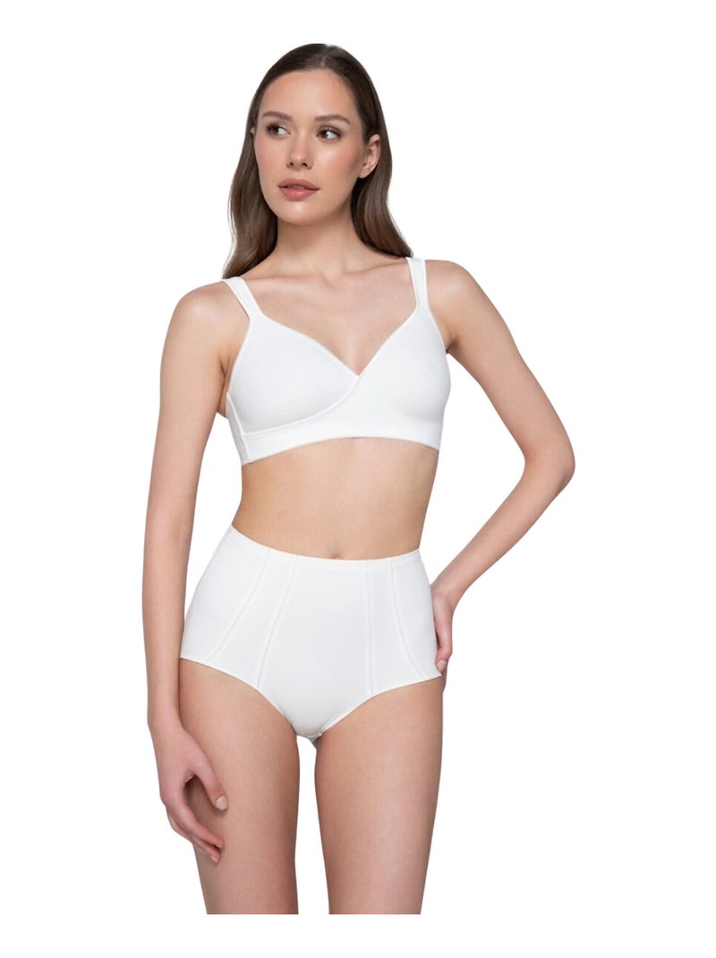 Soutien-gorge balconnet croisé sans armatures SECRET SENSE Ecru - Kiabi