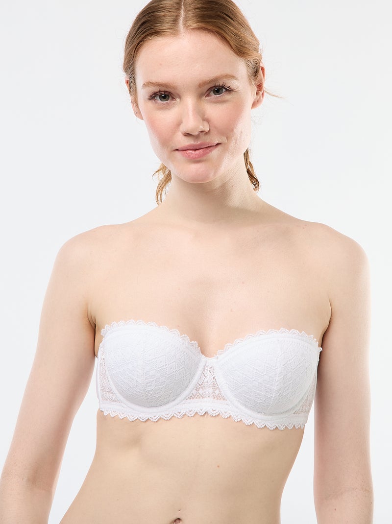 Soutien-gorge balconnet en dentelle Blanc - Kiabi