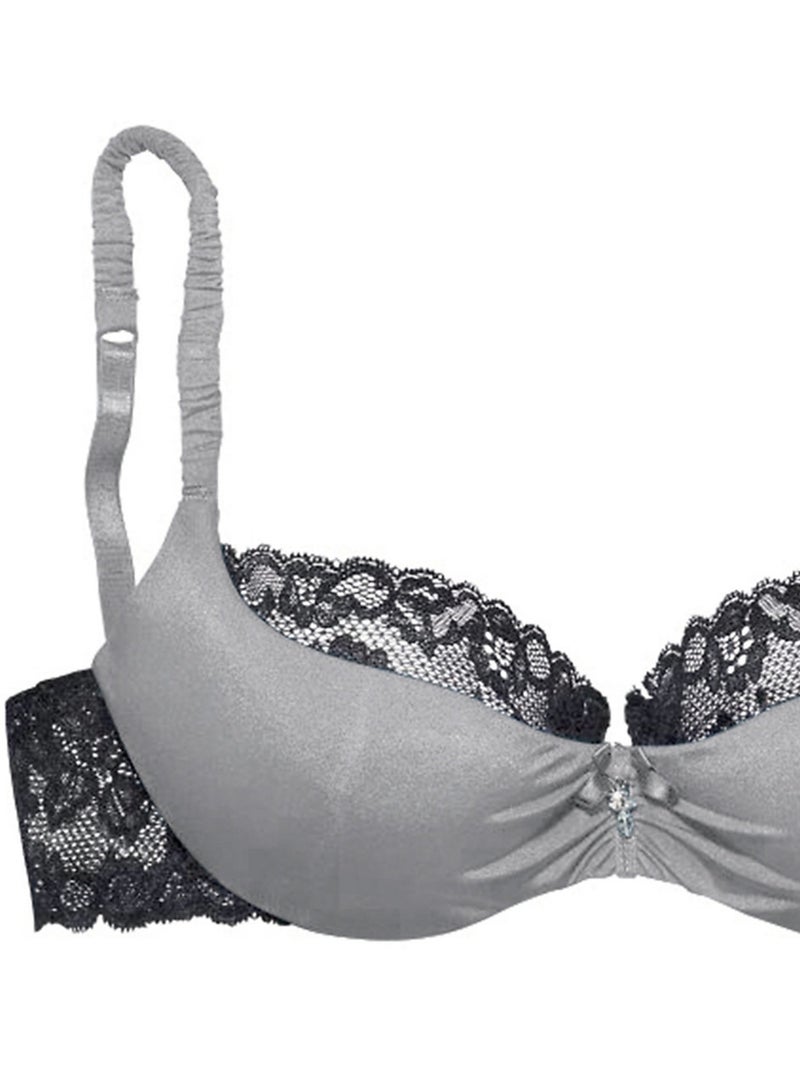 Soutien-gorge balconnet Graciosa Argent - Kiabi