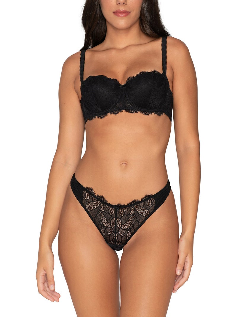 Soutien-gorge balconnet Orchidea noir Noir - Kiabi
