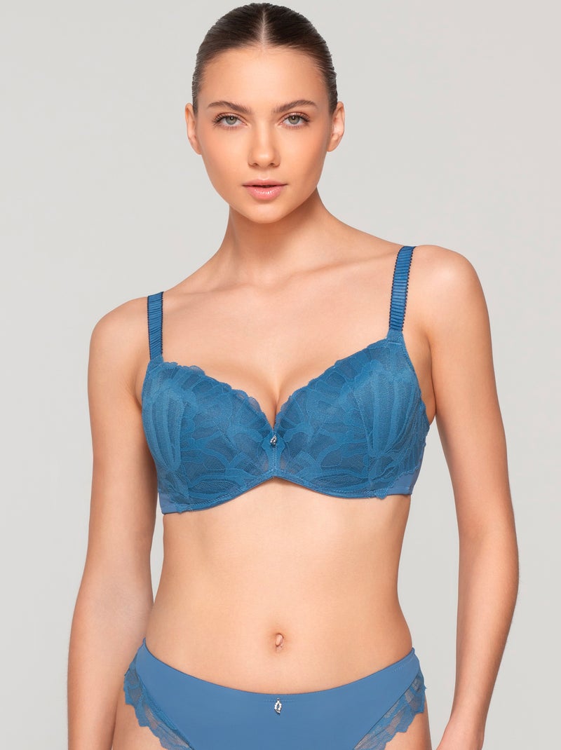 Soutien-gorge balconnet préformé MELODY Bleu - Kiabi