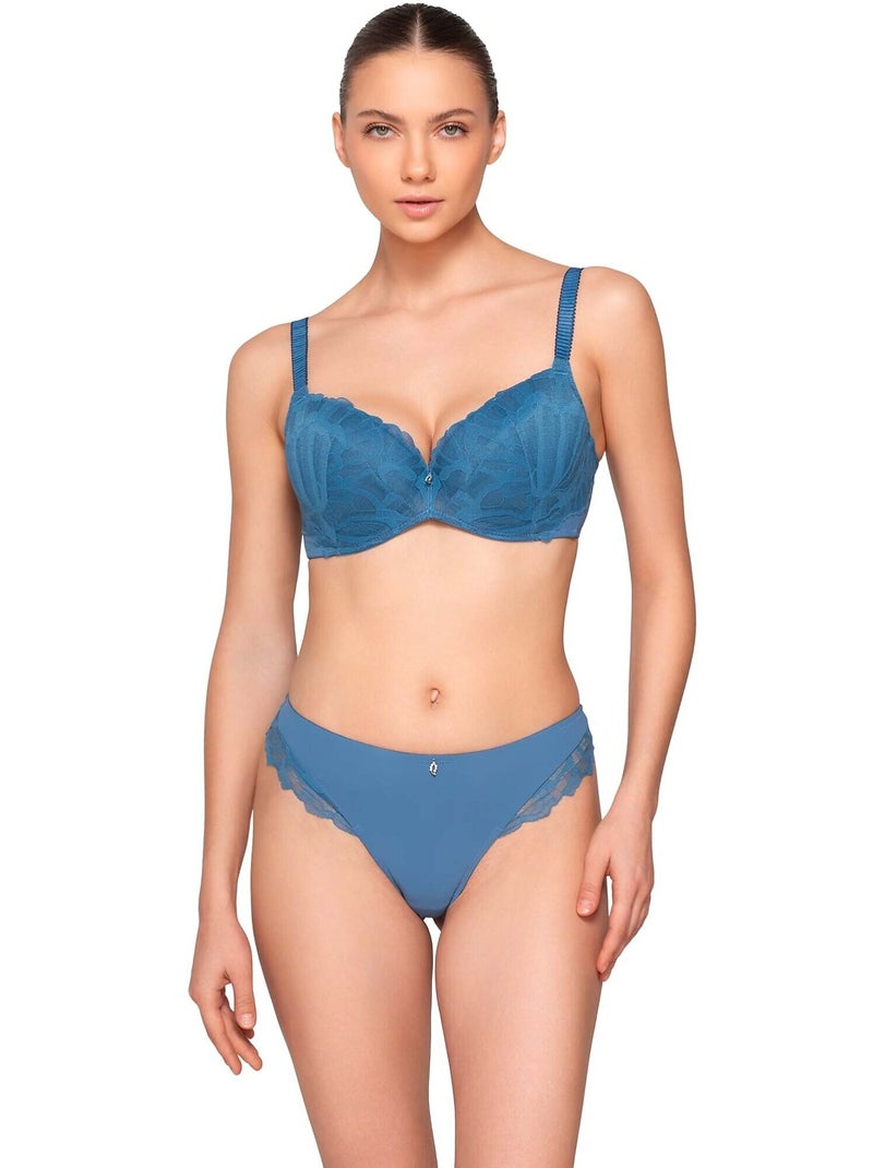 Soutien-gorge balconnet préformé MELODY Bleu - Kiabi