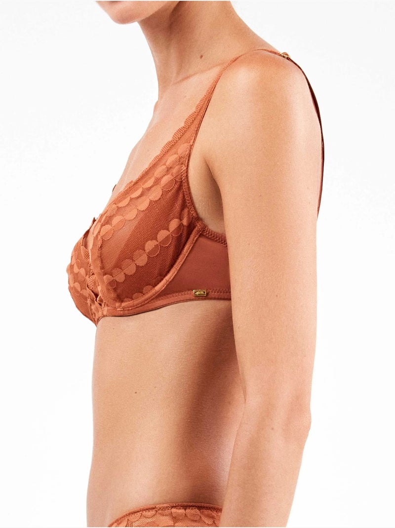 Soutien-gorge balconnet sans rembourrage Marron - Kiabi