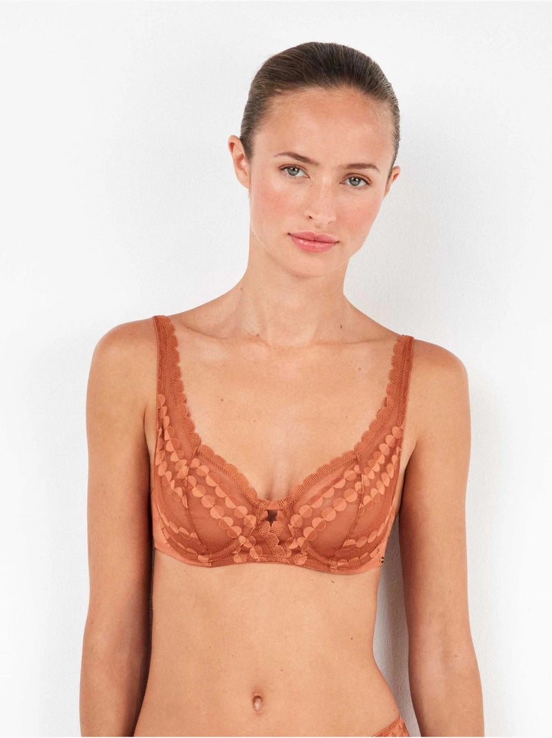 Soutien-gorge balconnet sans rembourrage Marron - Kiabi