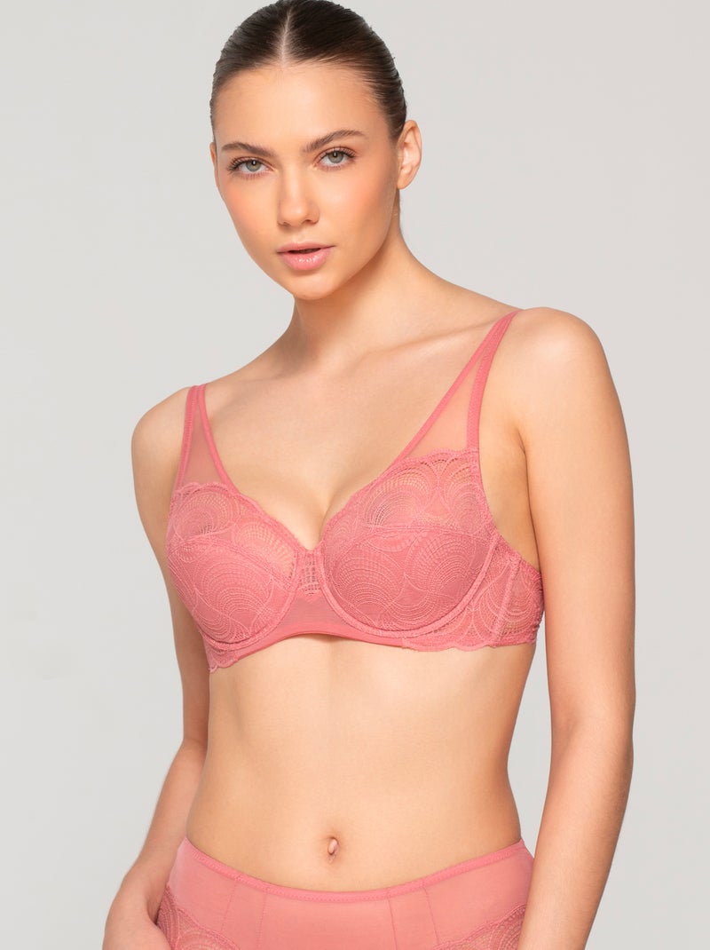 Soutien-gorge balconnet semi préformé PEARL Rose - Kiabi