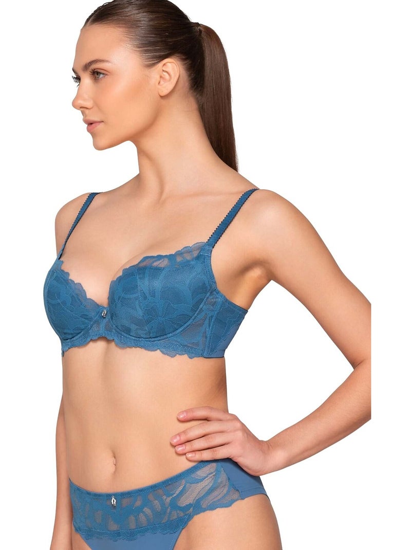 Soutien-gorge balconnet trois-quarts MELODY Bleu - Kiabi